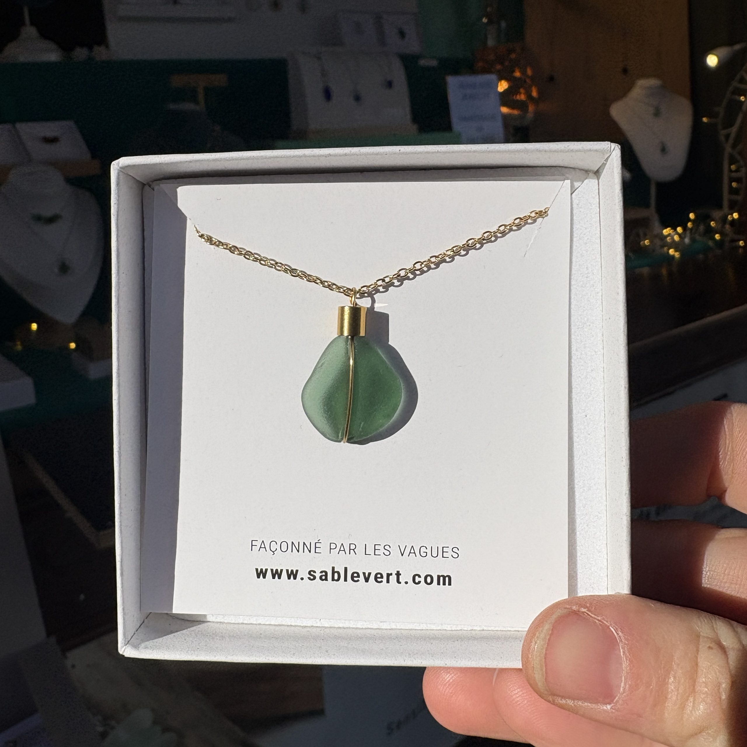 Collier doré ÎLOT Vert