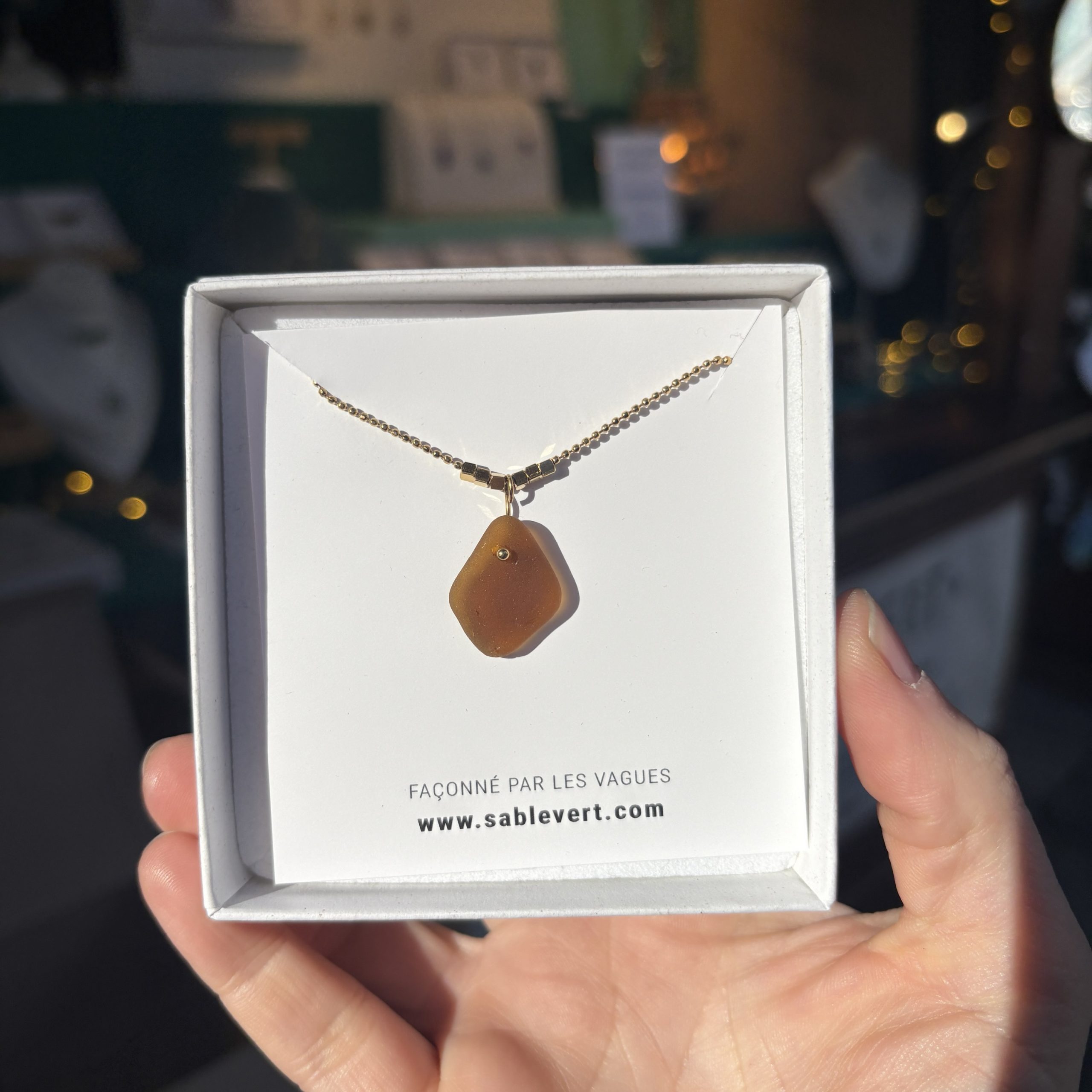 Collier doré DUNE Ambre