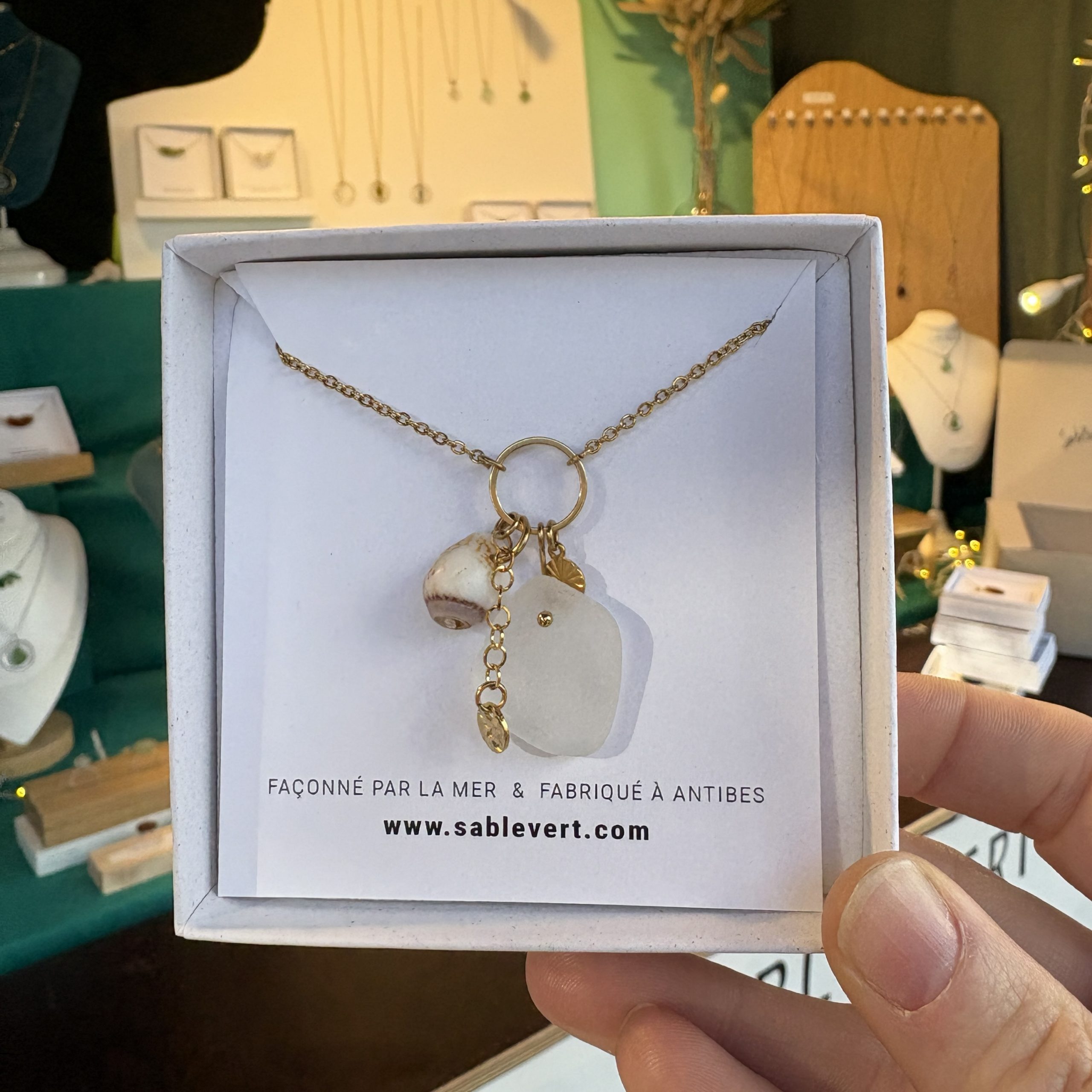 Collier doré RETOUR DE PLAGE Blanc