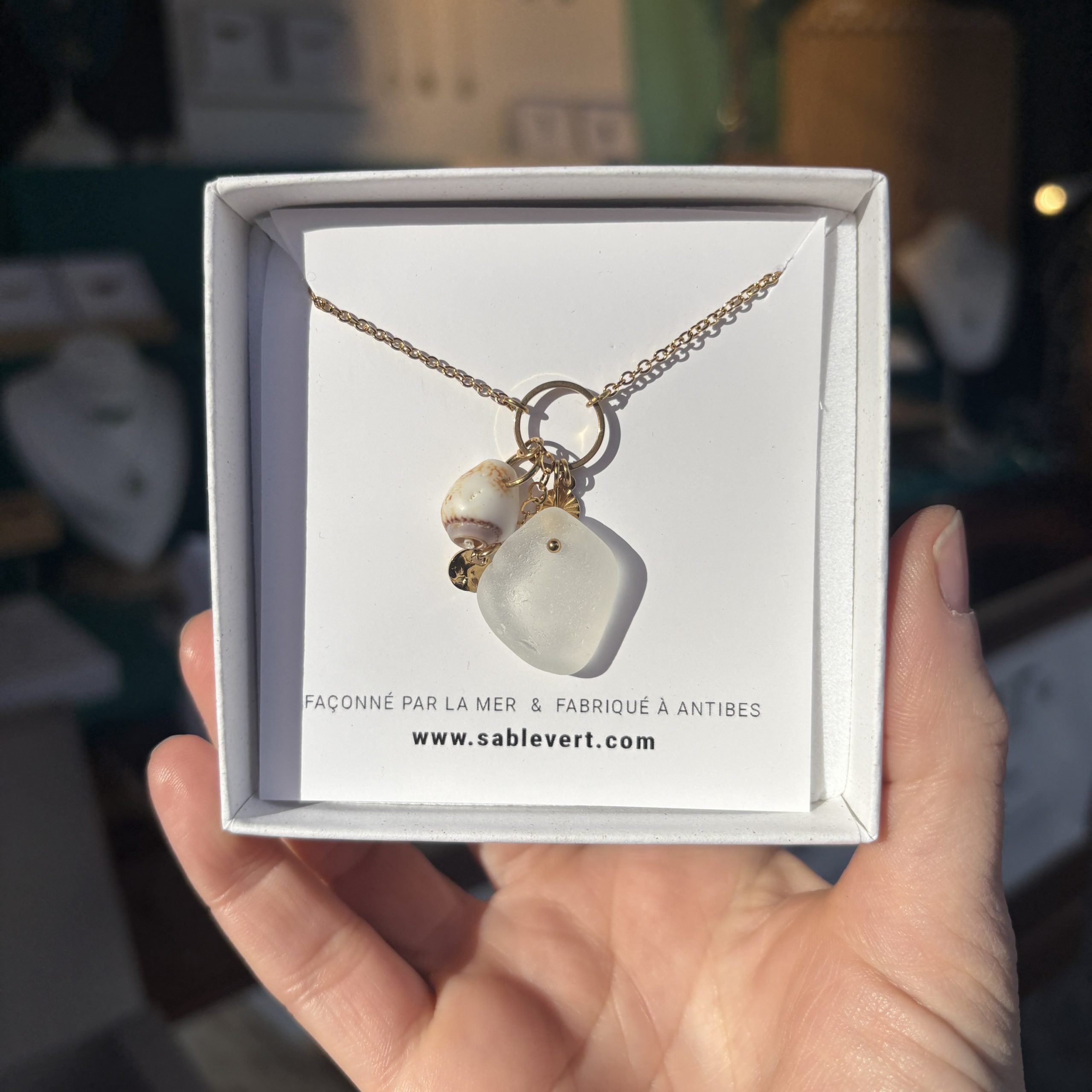 Collier doré RETOUR DE PLAGE Blanc – Image 2