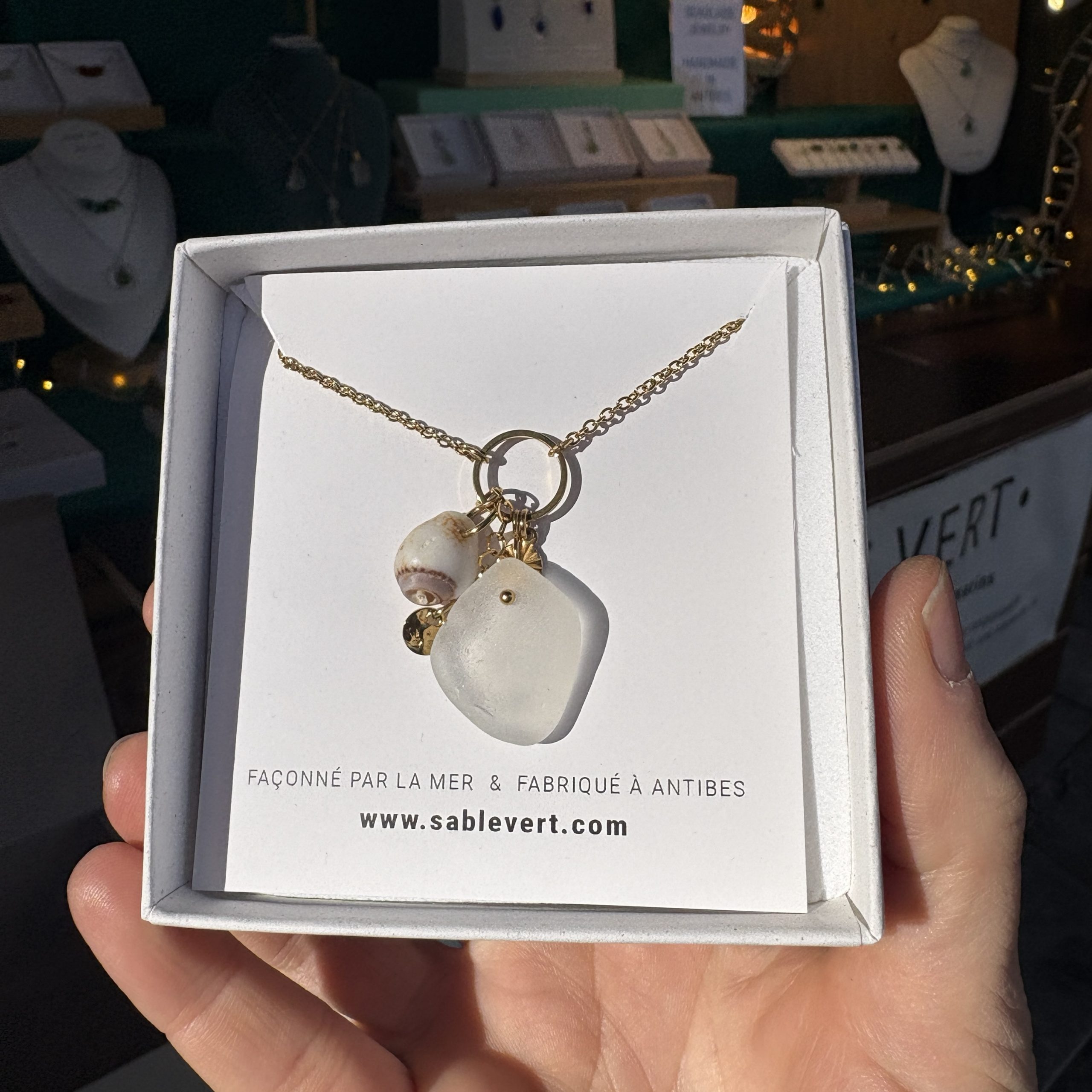 Collier doré RETOUR DE PLAGE Blanc – Image 3