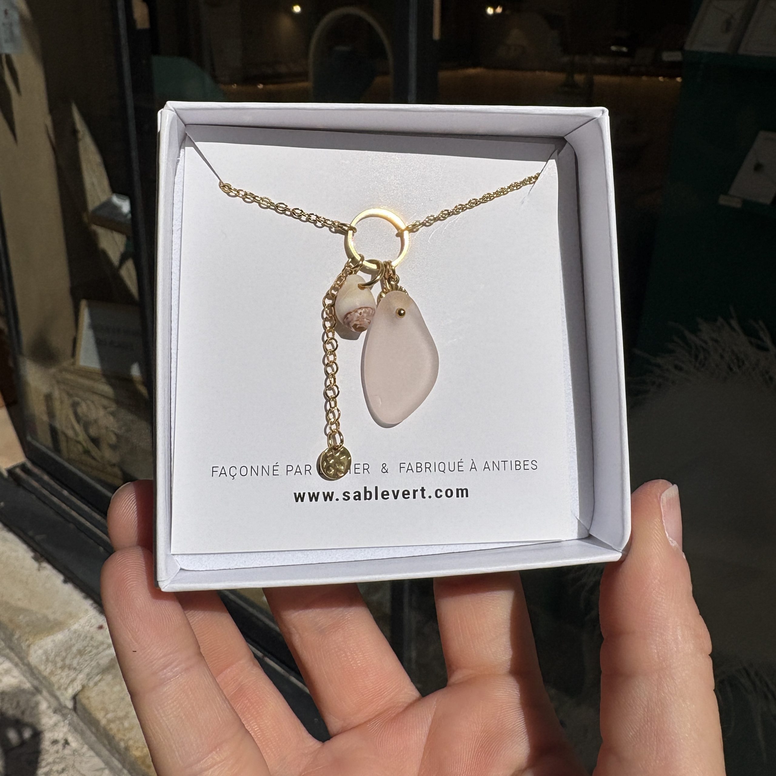 Collier doré PLAGE Rose – Image 2