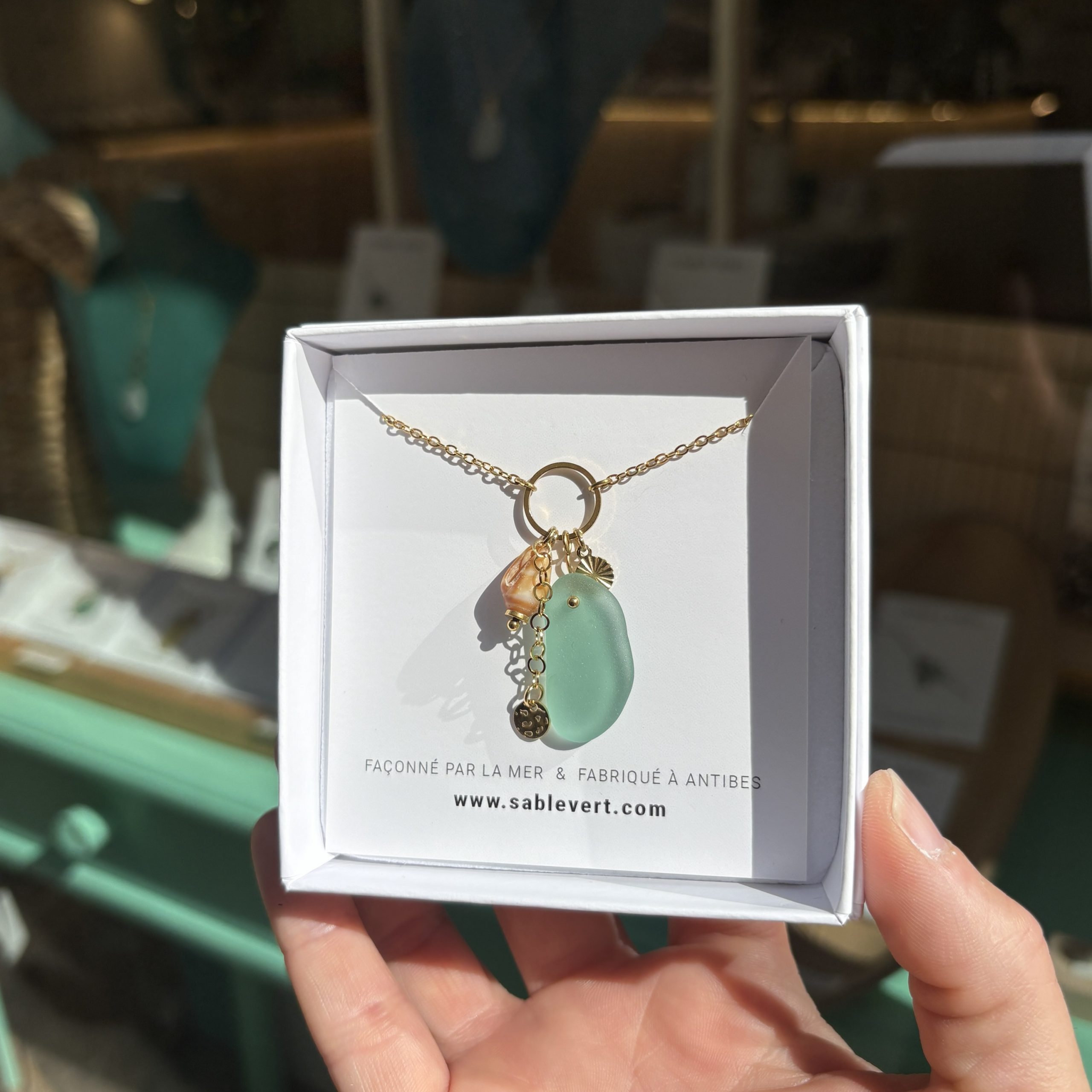 Collier doré PLAGE Vert – Image 2