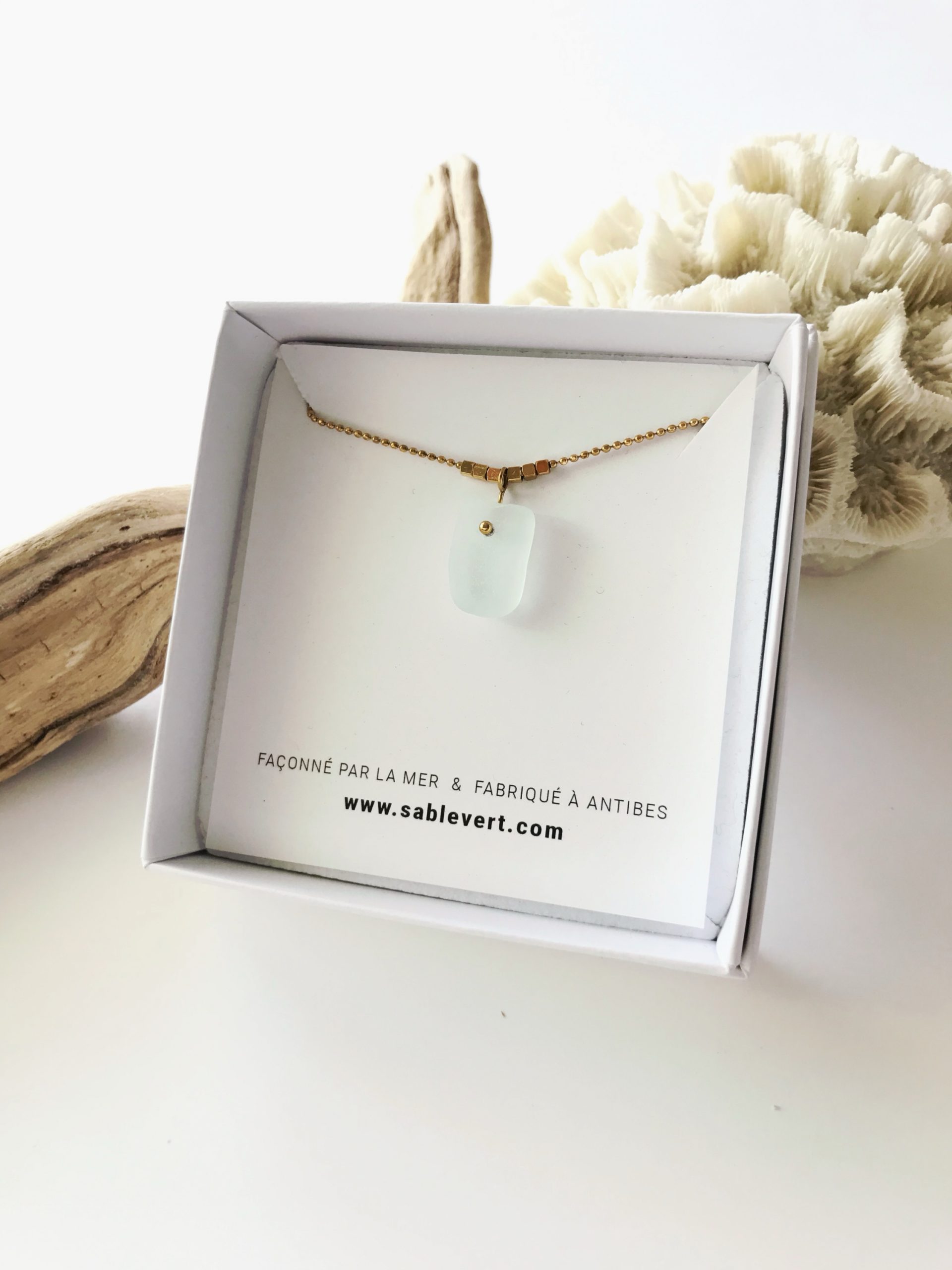 Collier doré DUNE Blanc
