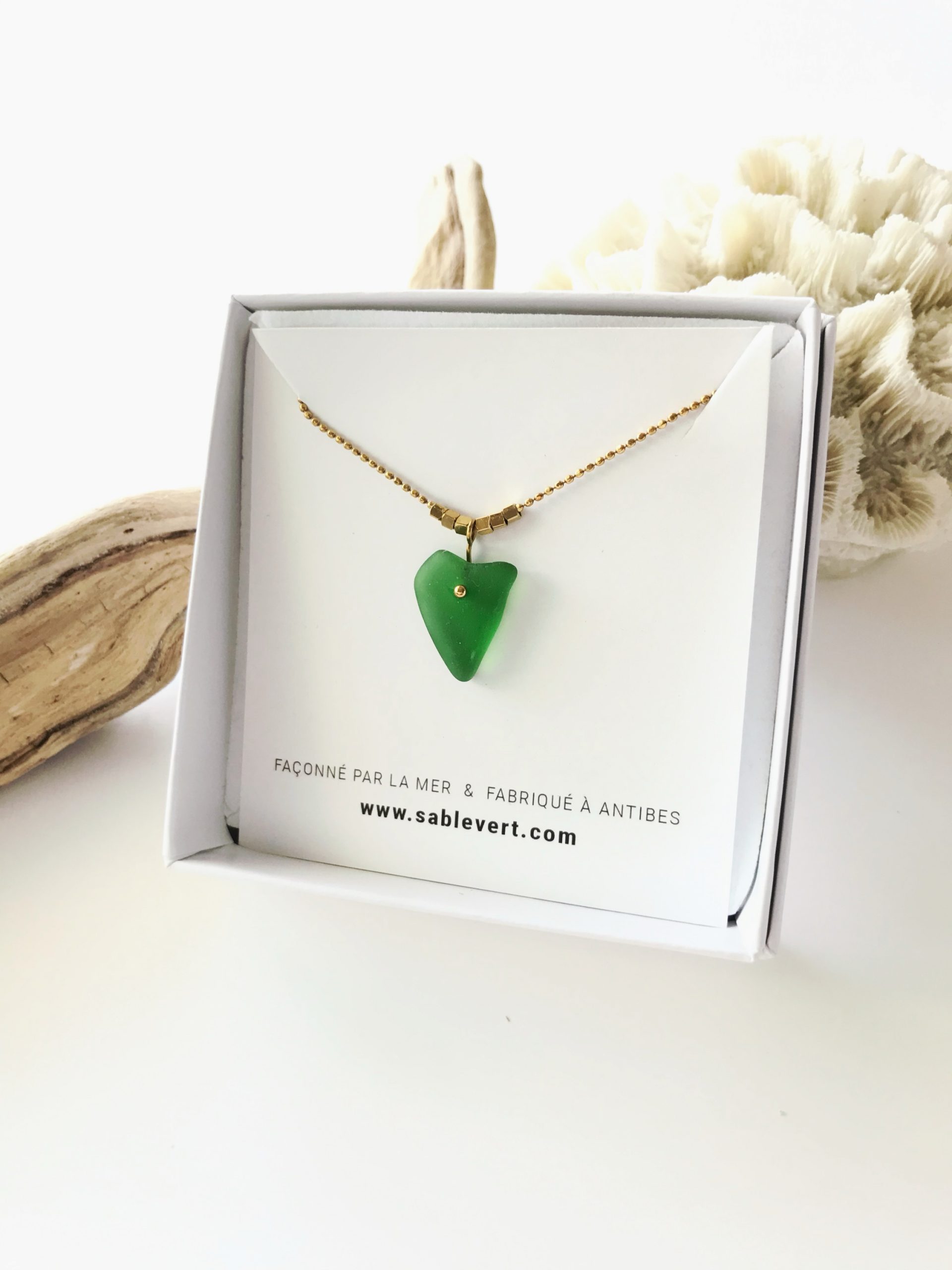 Collier doré DUNE Vert