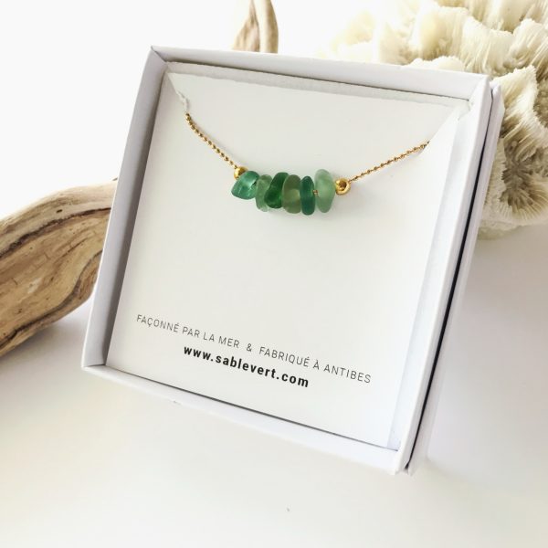 Collier RIVAGE doré Vert