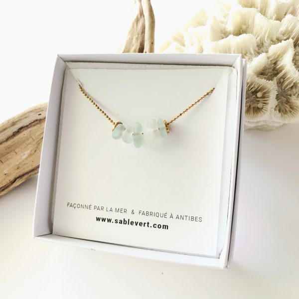 Collier RIVAGE doré Blanc pastel